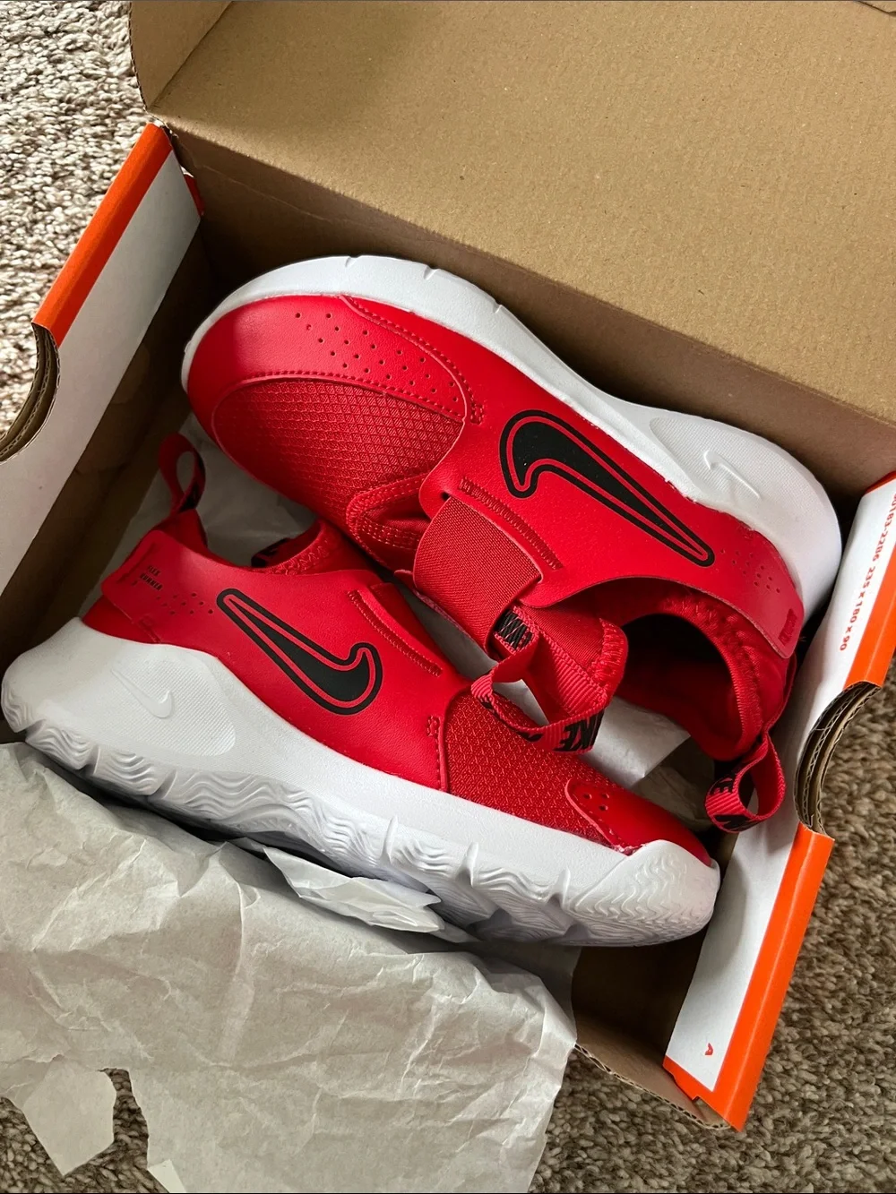 Nike Kids Red Black Flex Runner 3 Size 13 youth Slip-On Sneakers New NIB